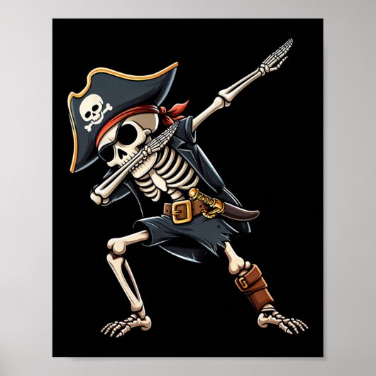 ハロウィンシャツボーイ男性へズキッズスケルトン海賊 ポスター (正面)