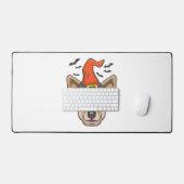 ハロウィンシャツ魔女チワワ衣装ギフト デスクマット (キーボード&マウス)