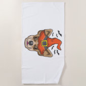 ハロウィンシャツ魔女チワワ衣装ギフト ビーチタオル (正面)