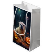 ハロウィンシャールペイとカボチャ怖い スモールペーパーバッグ (裏面アングル)