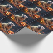 ハロウィンシャールペイとカボチャ怖い ラッピングペーパー (角)