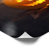 ハロウィンシュナウザーとカボチャ怖い ポスター (コーナー)