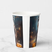 ハロウィンシュナウザーとカボチャ怖い 紙コップ (右)