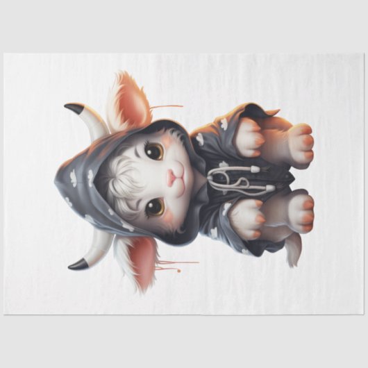 ハロウィンシリーズの赤ちゃん牛のデザイン3 薄葉紙 (正面)