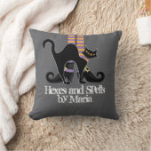 ハロウィンシンプルお洒落ウィッチシューズブラックキャット クッション (ブランケット)