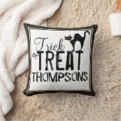 ハロウィンシンプルお洒落タイポグラフィ黒猫 クッション (ブランケット)