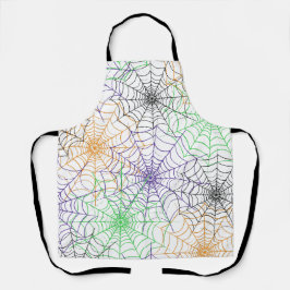 ハロウィンシンプルスパイダーのくもの巣模様 エプロン