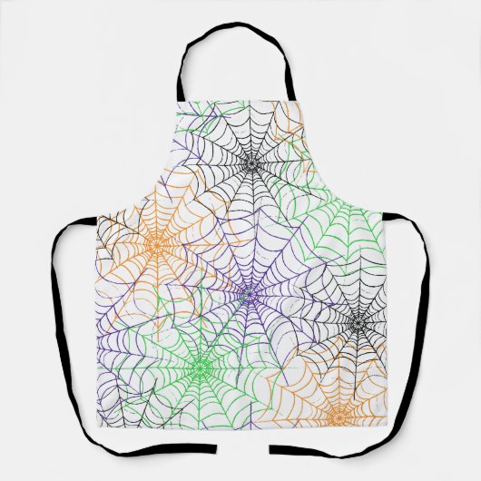 ハロウィンシンプルスパイダーのくもの巣模様 エプロン (正面)