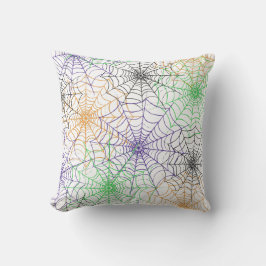 ハロウィンシンプルスパイダーのくもの巣模様 クッション