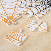ハロウィンシンプルスパイダーのくもの巣模様 ジグソーパズル (側面)