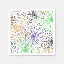 ハロウィンシンプルスパイダーのくもの巣模様 スタンダードカクテルナプキン