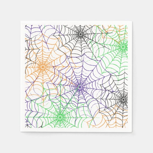 ハロウィンシンプルスパイダーのくもの巣模様 スタンダードカクテルナプキン (正面)