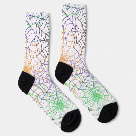 ハロウィンシンプルスパイダーのくもの巣模様 ソックス