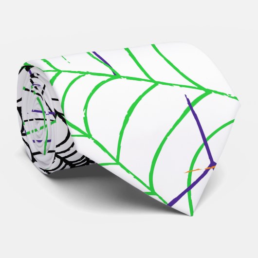 ハロウィンシンプルスパイダーのくもの巣模様 ネクタイ (ロール)