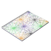 ハロウィンシンプルスパイダーのくもの巣模様 ノートブック (左側)