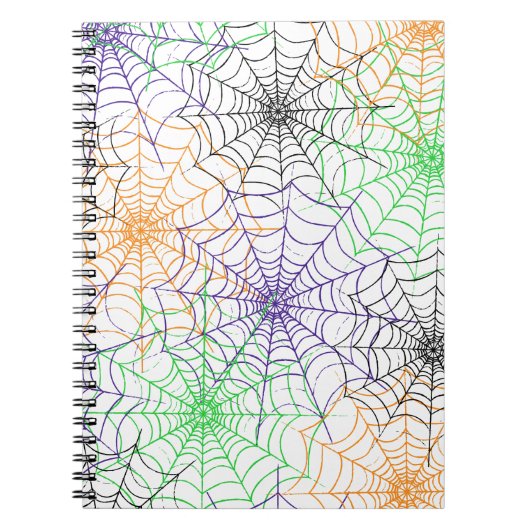 ハロウィンシンプルスパイダーのくもの巣模様 ノートブック (正面)