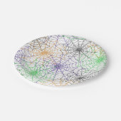 ハロウィンシンプルスパイダーのくもの巣模様 ペーパープレート (アングル)