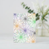 ハロウィンシンプルスパイダーのくもの巣模様 ポストカード (スタンド正面)