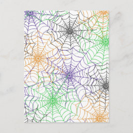 ハロウィンシンプルスパイダーのくもの巣模様 ポストカード