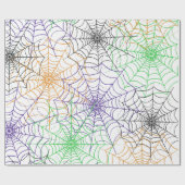 ハロウィンシンプルスパイダーのくもの巣模様 ラッピングペーパー (フラット)