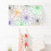 ハロウィンシンプルスパイダーのくもの巣模様 横断幕 (インサイチュ)