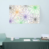 ハロウィンシンプルスパイダーのくもの巣模様 横断幕 (トレードショー)