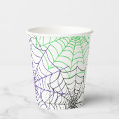 ハロウィンシンプルスパイダーのくもの巣模様 紙コップ (裏面)