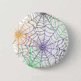 ハロウィンシンプルスパイダーのくもの巣模様 缶バッジ