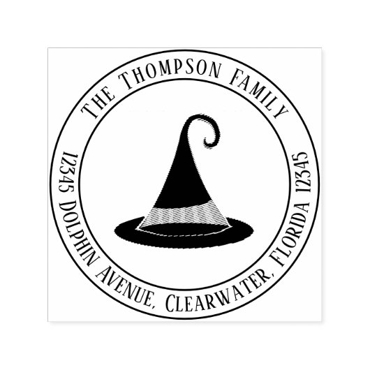 ハロウィンシンプル差出人住所ウィッチハット セルフインキングスタンプ (デザイン)