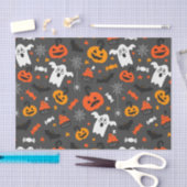 ハロウィンシンボルカッコいいハロウィンパターン 薄葉紙 (クラフト)