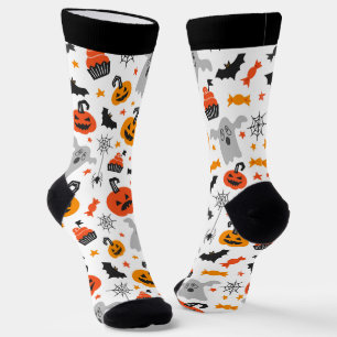 ハロウィンシンボルシームレスパターン2 ソックス