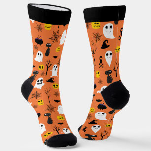 ハロウィンシンボルシームレスパターン3ソックス ソックス