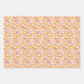 ハロウィンシーズンのカボチャ、キャンディーコーン、黒猫 ラッピングペーパーシート (正面2)