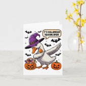 ハロウィンシーズンのガチョウおもしろいのコスチュームSPO カード (黄色い花)