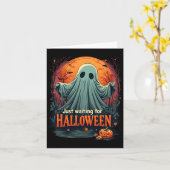 ハロウィンシーズングラおもしろい不気味を待つ カード (黄色い花)