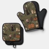 ハロウィンシーズン到来! 鍋つかみ&鍋敷きセット (正面/裏面)
