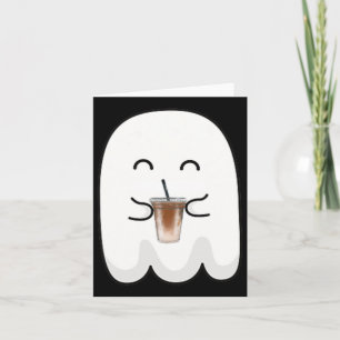 ハロウィンシーズン かわいい リトル ゴースト アイス コーヒー ホールウィーン カード