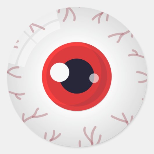 ハロウィンシール クリッピーな赤い目をした眼球のお菓子袋 ラウンドシール (正面)