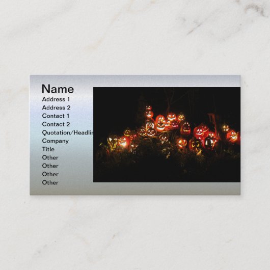 ハロウィンシーンが満載のジャックオランタン 名刺 (正面)