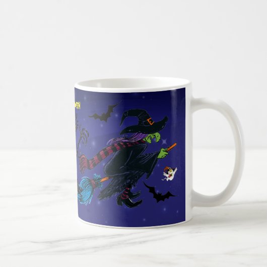 ハロウィンシーン魔女スカルホラーナイトカスタム コーヒーマグカップ (右)