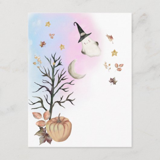 ハロウィンジェンダーおむつラッフルを明らかにする。 エンクロージャーカード (裏面)