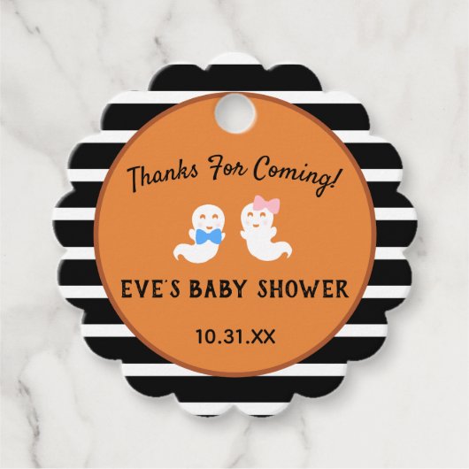 ハロウィンジェンダーのリビール、ブーまたはグール フェイバータグ (正面)