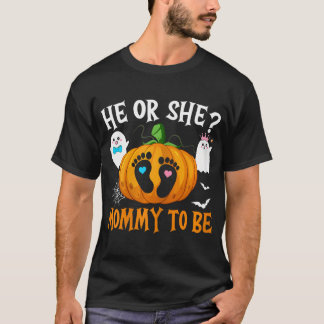 ハロウィンジェンダーは彼または彼女のママがポンプであることを明らかにする Tシャツ