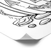 ハロウィンジャックオランタンカタツムリ着色ページアート ポスター (角)