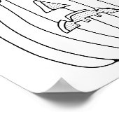 ハロウィンジャックオランタンカラーリングページアート ポスター (角)