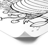 ハロウィンジャックオランタンシーンカラーリングページアート ポスター (角)