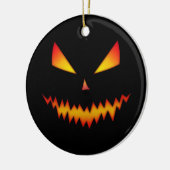 ハロウィンジャックオランタン顔クール怖い悪 セラミックオーナメント (左)