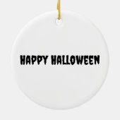 ハロウィンジャックオランタン顔クール怖い悪 セラミックオーナメント (裏面)