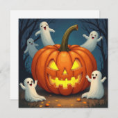 ハロウィンジャック・オランタンと幽霊 シーズンカード (正面/裏面)