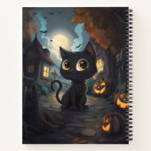 ハロウィンジャック・オランタンを使った黒猫 ノートブック (裏面)